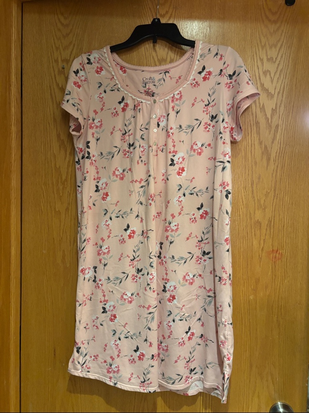 Croft & Barrow, short sleeve nightgown azalea color, small